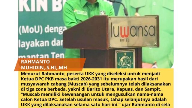 Perkuat Mesin Partai Ketua DPW PKB Kalteng 30 orang diseleksi untuk jadi ketua DPC PKB se Kalteng