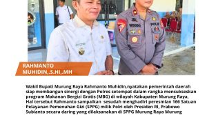 Puruk Cahu – Wakil Bupati Murung Raya Rahmanto Muhidin,nyatakan pemerintah daerah siap membangun sinergi dengan Polres Mura, dalam rangka mensukseskan program Makanan Bergizi Gratis (MBG) di wilayah Kabupaten Murung Raya,.